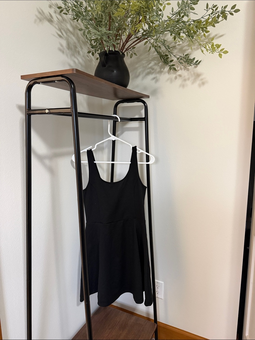 Divided Black Scoop Neck Tank Dress